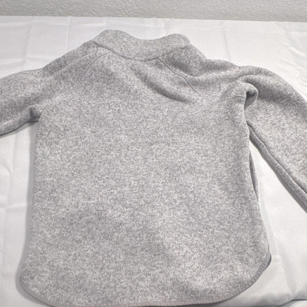 Old Navy Girls Gray Fleece 1/4 Zip Mock Neck Long Sleeve Sweatshirt M (8)